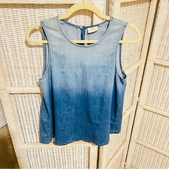 AG Adriano Goldschmied Ombré Denim Stretch Top - Size Large - Picture 8 of 10